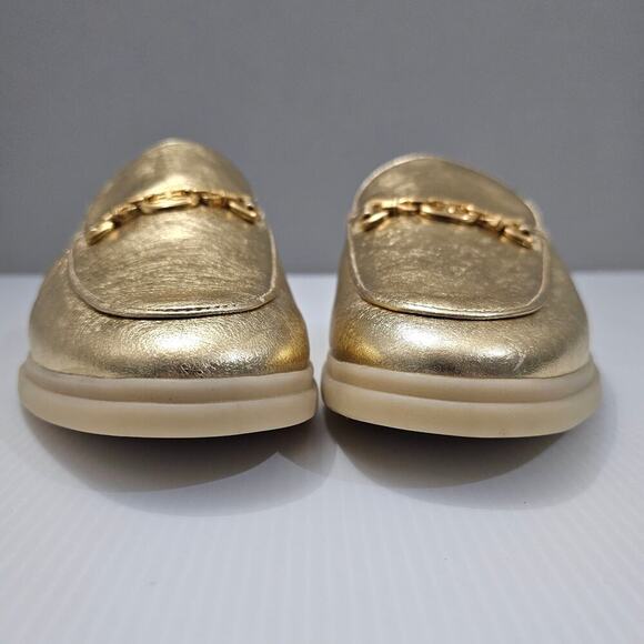 NEW Sam Edelman Kira Mule Women 10.5 Metallic Gold Leather Horsebit Flat Loafer - Picture 5 of 12
